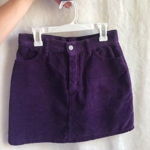 RARE JOHN GALT purple corduroy mini skirt